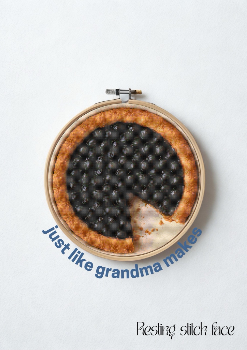 Bowl o' Blueberry Pie cross stitch pattern