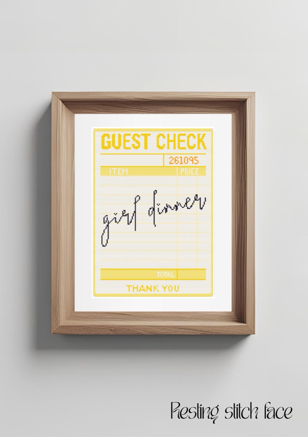 Girl Dinner cross stitch pattern