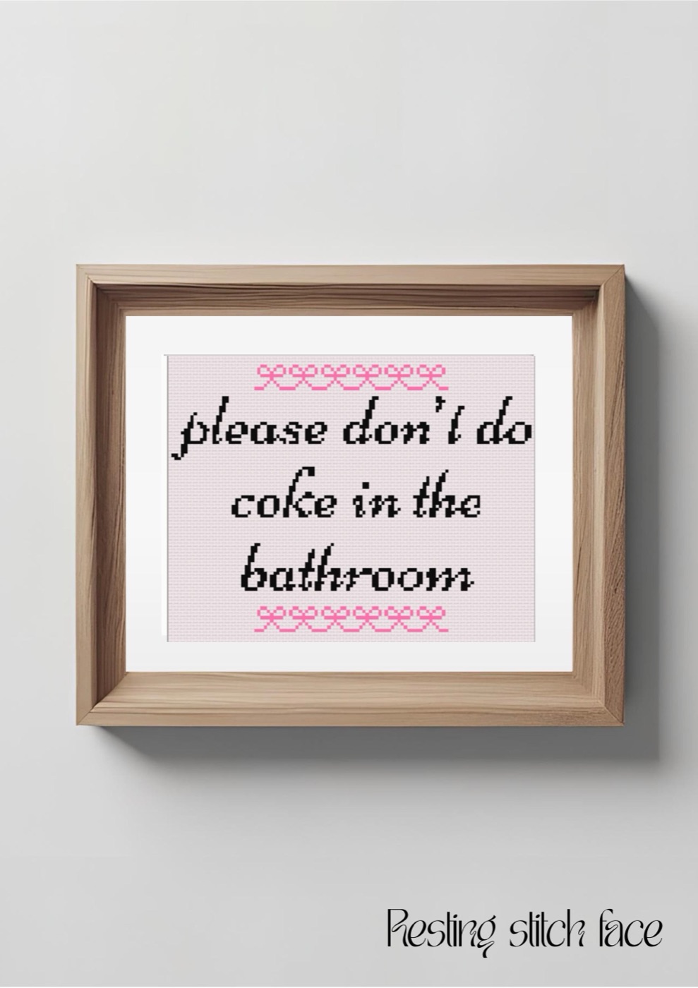 Please Don't Do Coke in the Bathroom cross stitch pattern