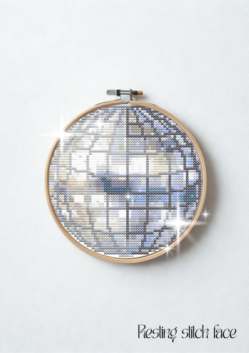 Silver Disco Ball cross stitch pattern