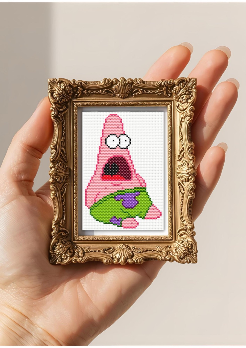 Surprised Patrick cross stitch pattern